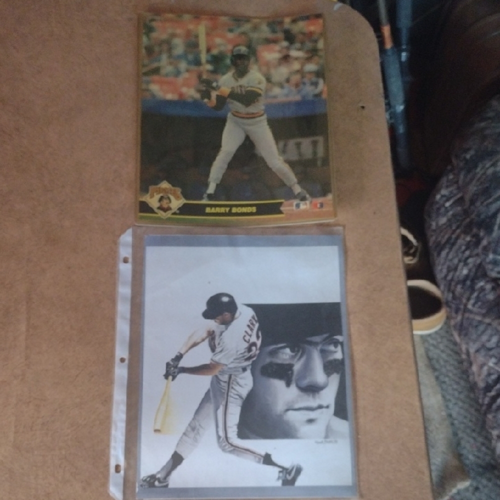 Barry BONDS &Will Clark 10x12 Baseball Portraits